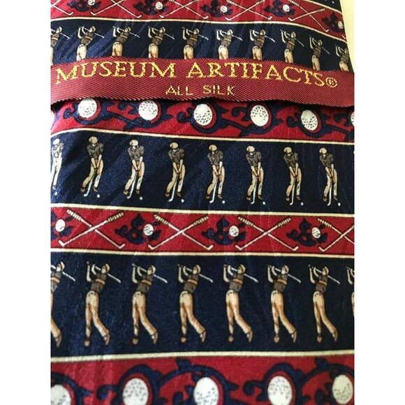 Museum Artifacts Other - 100% Silk Museum Artifacts Novelty Golfers Golf Sports Mens Tie